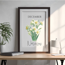 Narciso floral del mes de nacimiento de diciembre