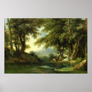 Póster Narciso que admira su reflexión