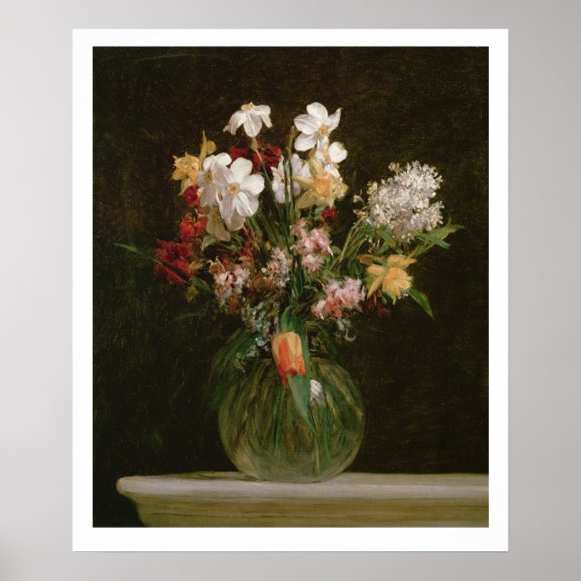Póster Narcisses Blancs, Jacinthes et Tulipes, 1864 (Frente)