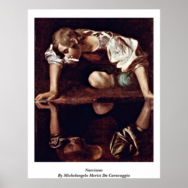 Póster Narcissus De Michelangelo Merisi Da Caravaggio (Frente)
