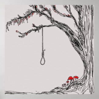 Póster nariz y hongos del hangman del ilustracion