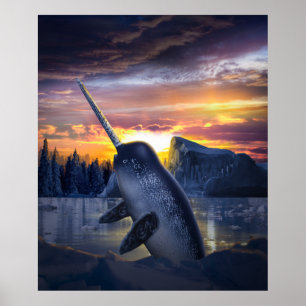 Póster Narwhal Unicorn