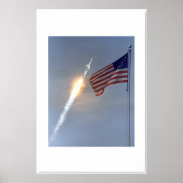 Póster NASA Apollo 11 - Classic Rocket Photo with the US