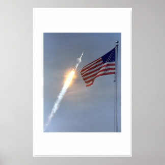 Póster NASA Apollo 11 - Classic Rocket Photo with the US