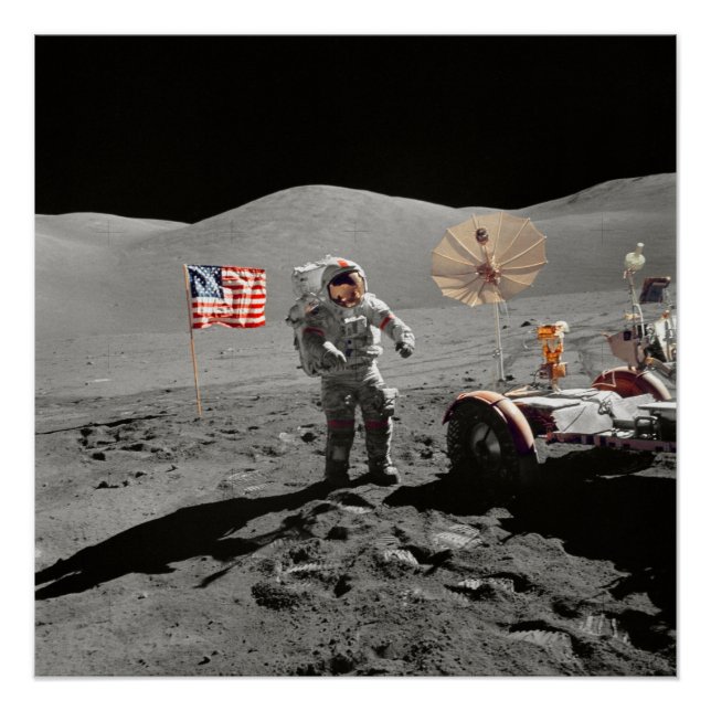 Póster NASA Apollo 17 lunar landing mission, 1972 (Anverso)