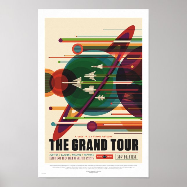Póster NASA - El gran tour - Afiche de viaje retro (Frente)