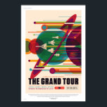 Póster NASA Future Sci Fi Travel Poster - The Grand Tour<br><div class="desc">The Once In A Lifetime Getaway. NASA's Voyager mission took advantage of a once-every-175-year alignment of the outer planets for a grand tour of the solar system. The twin spacecraft revealed details about Jupiter, Saturn, Uranus and Neptune – using each planet's gravity to send them on to the next destination....</div>