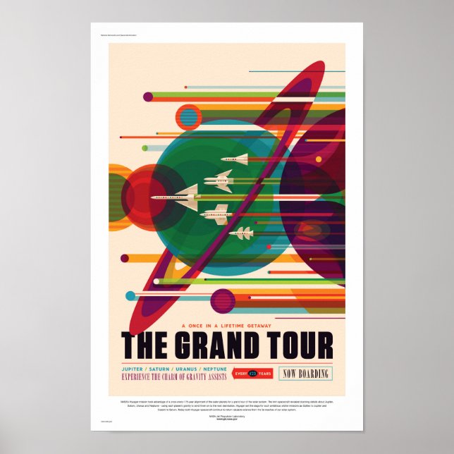Póster NASA Future Sci Fi Travel Poster - The Grand Tour (Frente)