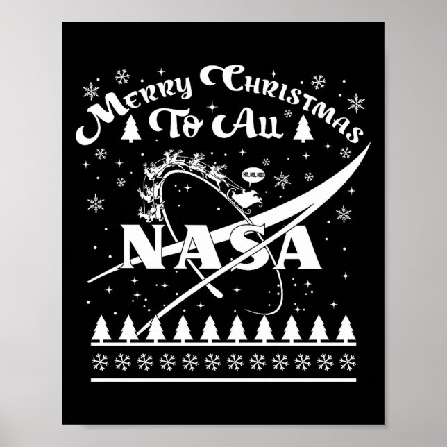 Póster Nasa Merry Christmas To All Ugly Sweater Logo With (Frente)