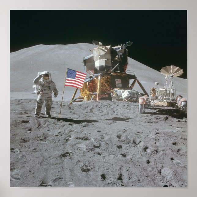 Póster Nasa Moon Landing Apollo 15 Módulo Lunar 1971 (Frente)