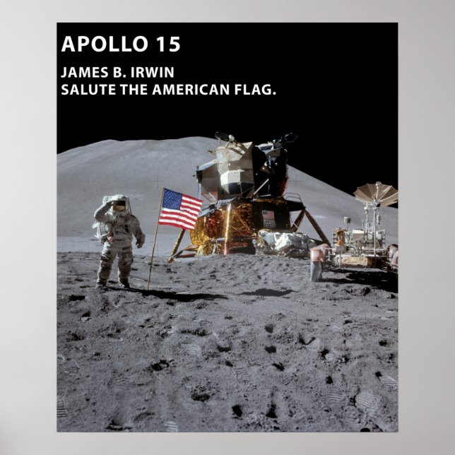 Póster Nasa Moon Landing Apollo 15 Módulo Lunar 1971 (Frente)