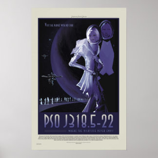 Póster NASA Retro ExoPlanet PSO J318.5-22 Travel Poster