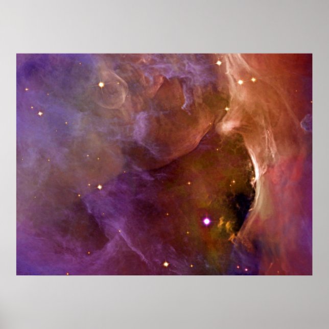 Póster NASA rosa salmón de la nebulosa de Orion (Frente)