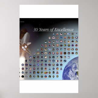 Póster NASA Space Shuttle Mission Patches Poster - 30