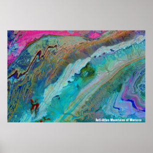 Póster NASA/Tierra/Montañas AnticarAtlas de Marruecos /