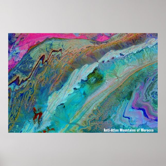 Póster NASA/Tierra/Montañas AnticarAtlas de Marruecos / (Frente)