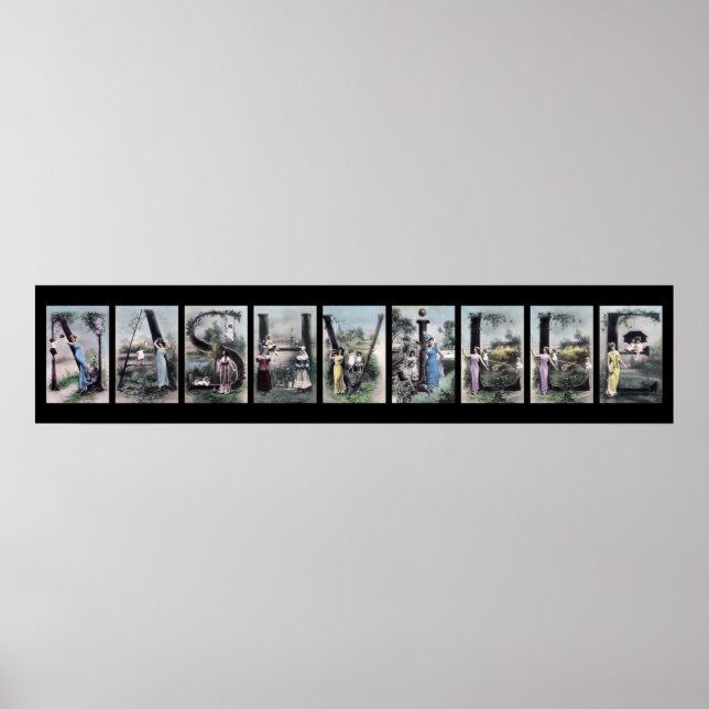 Póster NASHVILLE Alphabet Name Art (Frente)