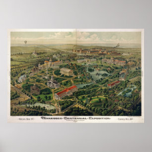 Póster Nashville Cent. Expo, 1876 (Hndsn) BigMapBlog.com