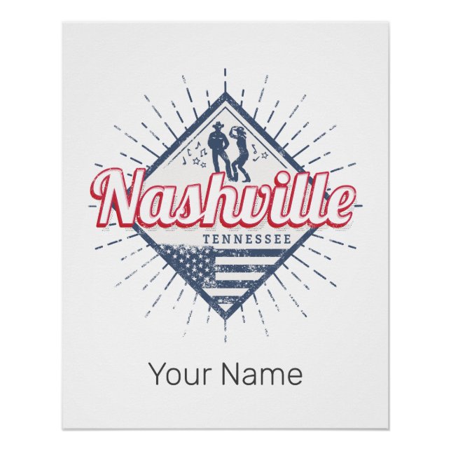 Póster Nashville City Tennessee Estados Unidos (Anverso)