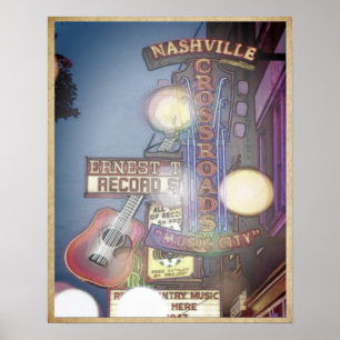 Póster Nashville Music City Poster