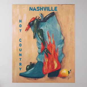 Póster Nashville, poster caliente del país