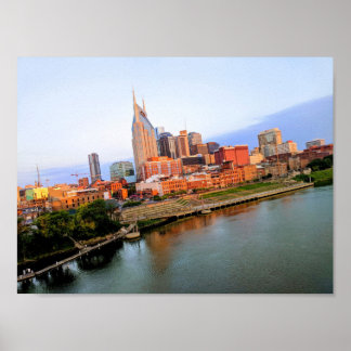 Póster Nashville, Poster de la línea aérea de Tennessee #