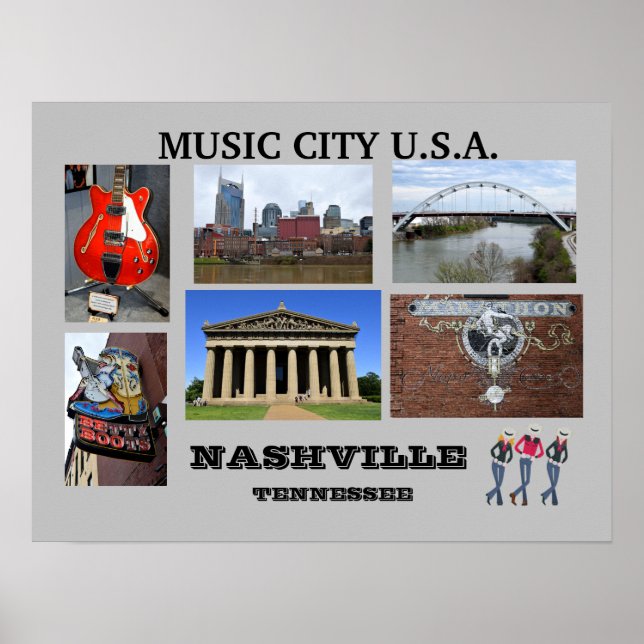 Póster Nashville, Poster de Tennessee (Frente)