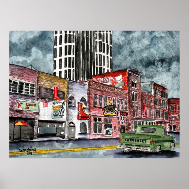 Póster nashville tennessee country music capital art (Frente)