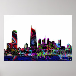 Póster Nashville, Tennessee en graffiti