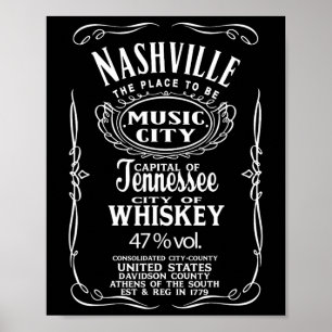 Póster Nashville Tennessee Estados Unidos Usa Coun Occide
