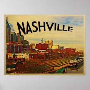 Póster Nashville Tennessee Skyline