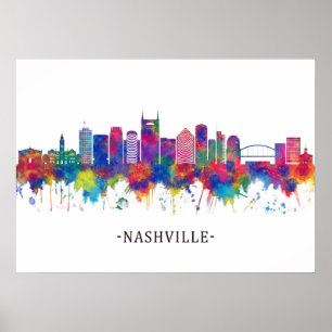 Póster Nashville Tennessee Skyline
