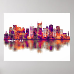 Póster Nashville Tennessee Skyline