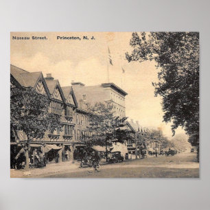 Póster Nassau St, Princeton, Nueva Jersey, Vintage