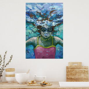 Póster Natación bajo el agua