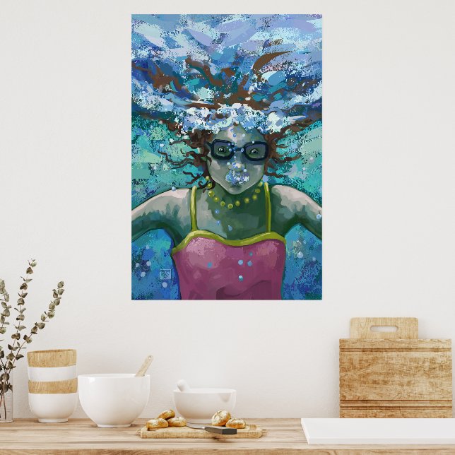 Póster Natación bajo el agua (Cocina)