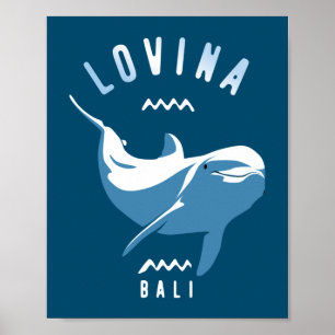 Póster Natación con delfines Lovina Bali