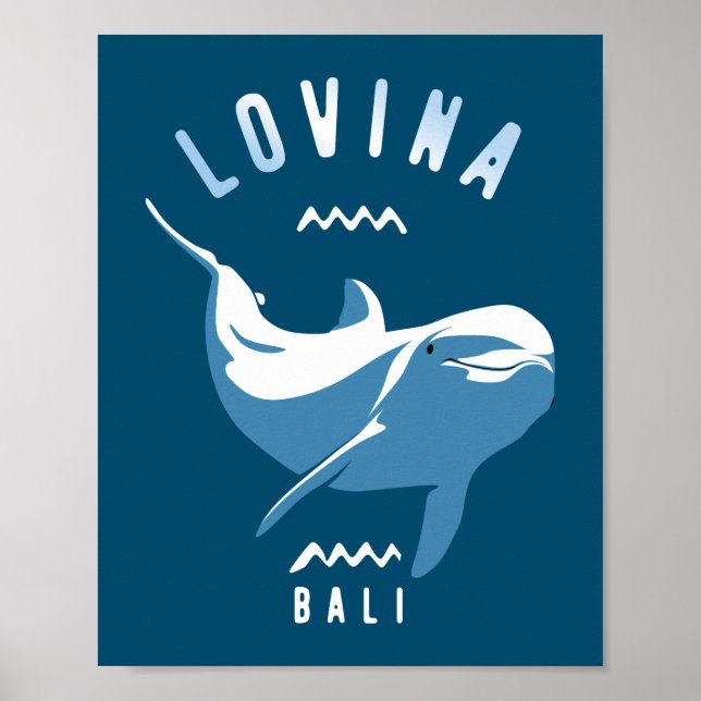Póster Natación con delfines Lovina Bali (Frente)