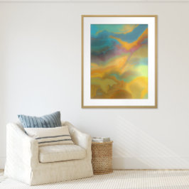 Póster Natación cósmica - Pintura abstracta de mármol