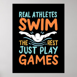 Póster Natación de los verdaderos atletas