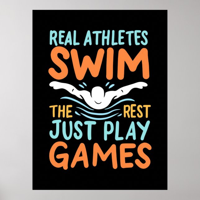 Póster Natación de los verdaderos atletas (Frente)