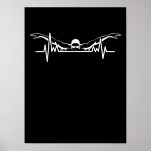 Póster Natación En El Equipo De Natación En El Corazón Ch