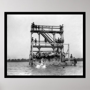 Póster Natación en el río Potomac 1923
