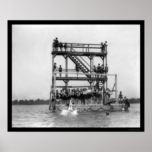 Póster Natación en el río Potomac 1923 (Frente)