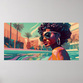 Póster Natación en Kalisha en el paraíso