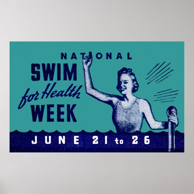 Póster Natación En Salud En 1935 (Frente)
