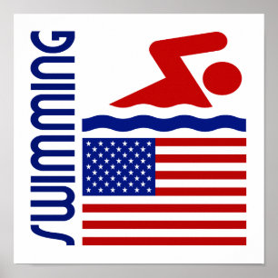 Póster Natación Estados Unidos