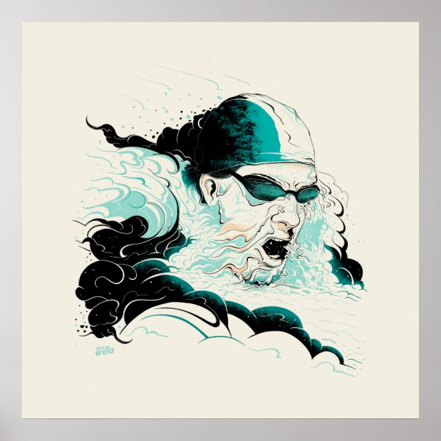 Póster Natación olímpica (Frente)