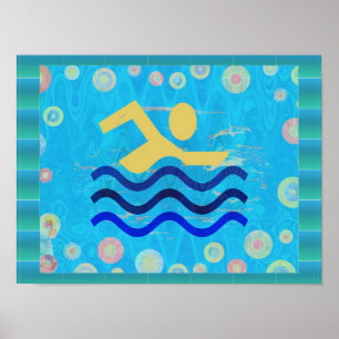 Póster Natación: Tiempos Calurosos Enfrían la Mente