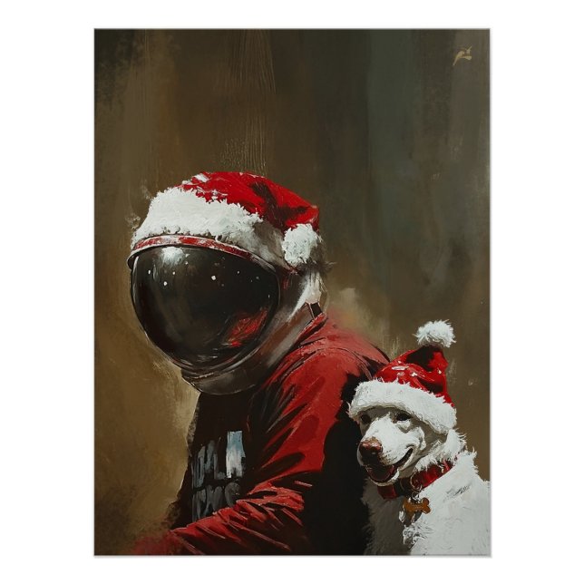 Póster Natal Astronauta (Anverso)